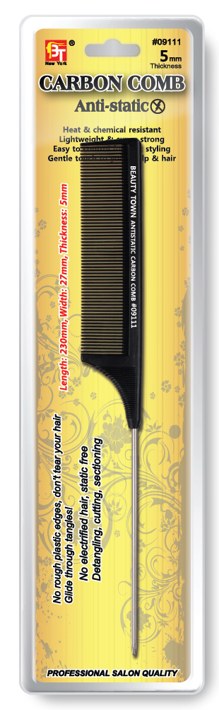 PIN TAIL COMB -HEAT& CHEMICAL RESISTANT ANTISTATIC CARBON COMB 